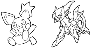 Blank Spiky-eared Pichu and Arceus templates from the Japanese Pokémon TCG website.